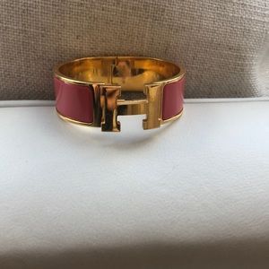 Pink Hermès bangle bracelet